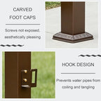 Vertical Square Garden Water Column with Faucet, Decorative Floor-Mounted Water Hose Stand, Copper Red Hydrant Dispenser for Patio, Lawn & Backyard Use - Image 5