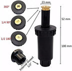 Gardening Irrigation Dripper 90 180 360 Degree Beautification Pop-up Sprinkler Head 1/2 Inch Internal Thread Gear Drive Garden Water Irrigation Lawn Nozzle 15 Pieces (Color : Lavender) - Image 3