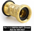 2X Fire Hose Nozzle 1-1/2 Inch NPSH/NPT Fire Hose Nozzle 100 Psi 75 Gpm Brass Fire Equipment Jet Fog Sprays Nozzle - Image 5