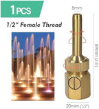 1 piece 1/2 3/4 1 Adjustable Brass Fountain Nozzle Built-in Valve Water Jet Straight Sprinkler(1I2 Inch female) - Image 2
