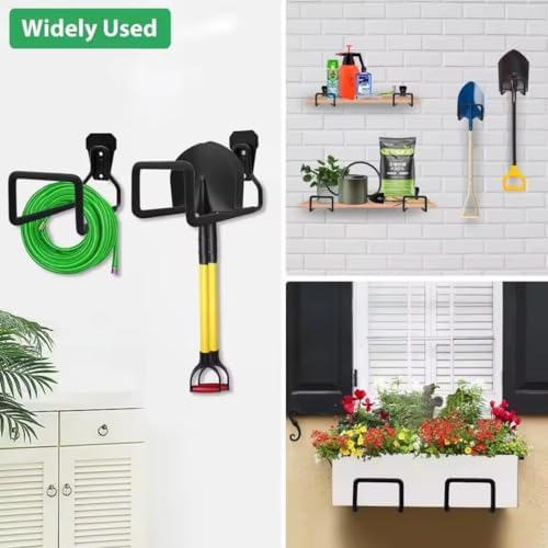 2 Pcs Garden Hose Holder, Metal Storage Hook, Heavy Duty, Rustproof, Wall Mounted, for Water Hose Organization, Free Standing Metal Hose Rack(Grey) - Image 4