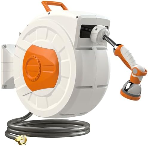 Retractable Garden Hose Reel 100 FT, 1/2" Heavy Duty Garden Hose by Unknown