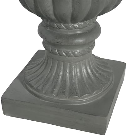 Outdoor Garden Urn Planter, 26 Inch, Gray - Image 3