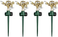 4 Pack Impact Lawn Sprinkler, Heavy Duty Zinc Alloy Lawn Sprinkler Head with Zinc Alloy Spike Base, 360° Adjustable Pulsating Water Sprinkler for Large Area Yard Lawn Patio Garden Irrigation by ACDRIME