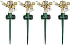 4 Pack Impact Lawn Sprinkler, Heavy Duty Zinc Alloy Lawn Sprinkler Head with Zinc Alloy Spike Base, 360° Adjustable Pulsating Water Sprinkler for Large Area Yard Lawn Patio Garden Irrigation by ACDRIME