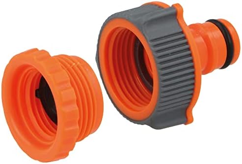 Amig - Adapter And Reducer For Faucet Fittings | 1/2" And 3/4" | Quick And Easy Connection For Water Pipes | Frost And UV Resistant | ABS Plastic And Rubber | Orange And Grey - Image 3