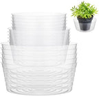 Hoolerry 15 Pcs Plastic Plant Saucer Clear Deep Tray, 10, 12, 14 Inch by Hoolerry