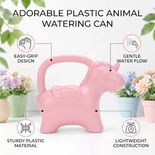 GLOGLOW 3Pcs Mini Watering Pots, Animal Themed Garden Tools (Horse) - Image 2