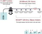 Outdoor Misting Cooling System with Pump Kit, 65.6FT(20M) Misting Line - Image 3
