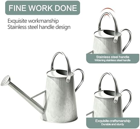 1.5 Gallon Metal Watering Can for Outdoor Plants, Large Watering Can, Zinc - Image 4
