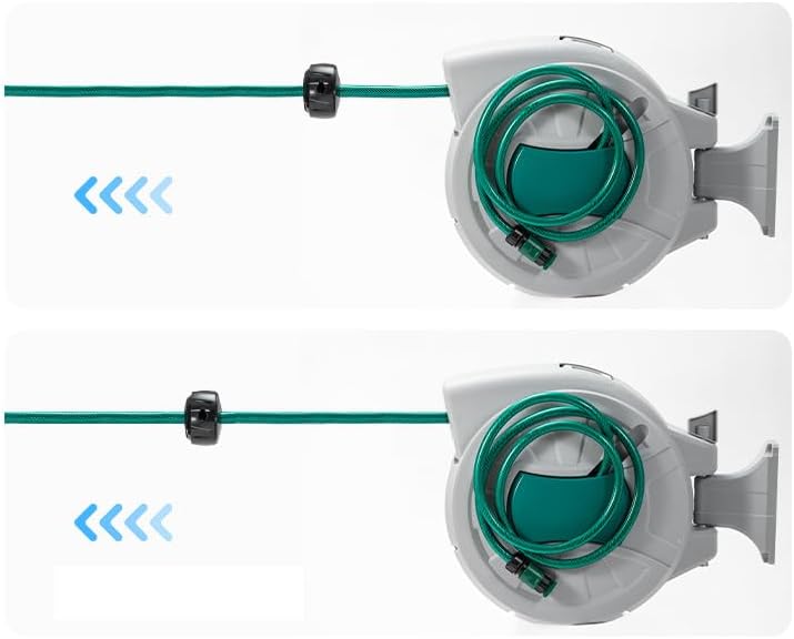 1/2 in x 50 FT Retractable Garden Hose Reel, 180° Rotatable Wall-Mounted Water Hose Reel with 8-Pattern Spray Nozzle, Auto-Rewind & Anti-Kink, for Garden Watering, Car Washing, Pet Bathing - Image 5