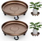 Plant Caddy With Wheels 12" Metal Plant Saucers for Indoors 310 Lb Capacity by PARSAGI