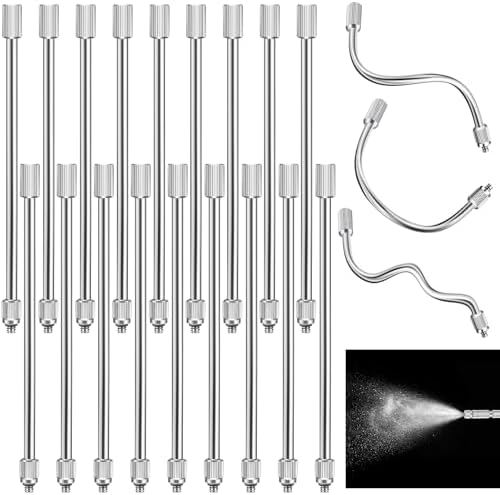 Yaocom 40 Pack Flexible Nozzle Extensions 5.9 Inch Brass Mist Rod for Mister Nozzles Bendable Copper Extended Pole 10/24 UNC Thread For Garden, Humidification, Outdoor Cooling, Dust Control by Yaocom