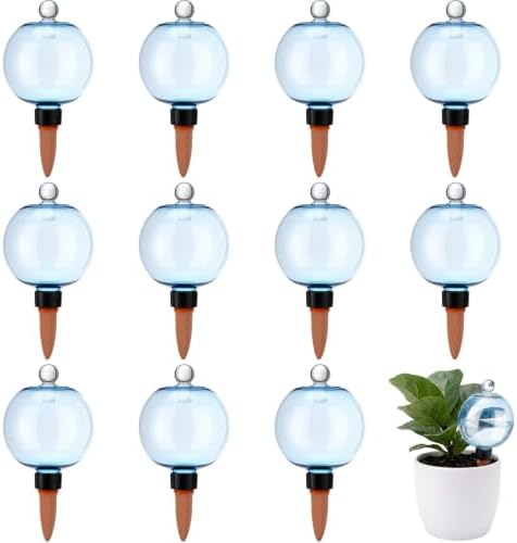 12 Pack 17 oz Self Watering Globes for Plants with Covers, Blue by LOYIM