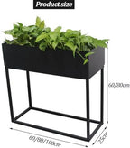 Elevated Planter Box, Raised Garen Bed, Narrow Plant Stand with Drainage Holes, Galvanized Iron, Rectangle Planter for Patio Garden Balcony (Black)(60 * 25 * 80cm) - Image 6