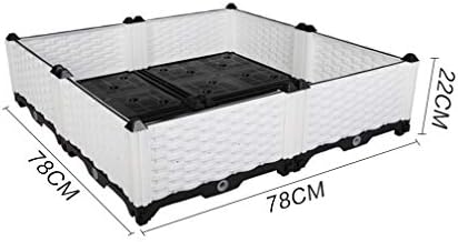 Hershii DIY Square Garden Raised Bed Plant Growing Container Kits Plastic Vegetables Herbs Flowers Large Planter Box for Balcony, Patio, Backyard, Meadow - White - 30.7 X 30.7 X 8.66 Inches - Image 3