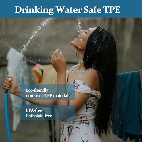Garden Hose 5/8 in x 100 ft, Made of TPE (BetterThan PVC/Hybrid Polymer), Lightweight yet Durable Water Hose with Ergonomic Grip, Drinking Water Safe Material, All-Weather, 3/4" GHT Fittings - Image 5