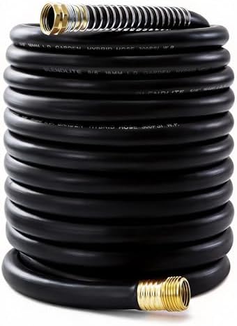 5/8" Garden Hose 100ft, -40℉ To 190℉ Hot/Cold Rubber hose, Black by BLENDLITETools