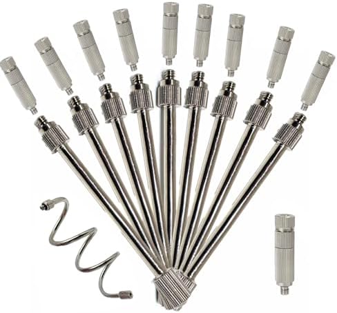 20 Pack Brass Misting Nozzles & Flexible Extension Pole 3/16'', Mist Nozzle Extension Pole, Nozzle Extension for Fog Nozzle 10/24 UNC(Size:Pole 20cm,) by Unknown