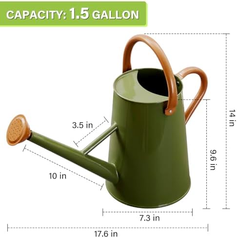 Watering Can for Outdoor&Indoor Plants，1.5 Gallon，Dark Green - Image 5