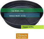 25 Inch Extra Large Plant Saucers, Extra-Deep 4.25 in Black Drip Trays for Flower Pot, Heavy Duty Drainage Tray Indoors No Holes, 2 Pack Plastic Planter Plate Water Catcher for Pots Base 20 21 22 in - Image 2