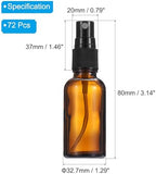 PATIKIL 1oz Glass Spray Bottles, 72pcs Nozzle Leak Proof Empty Water Mist Stream Sprayer for Cleaning Solutions Plants Hair, Brown Black - Image 2