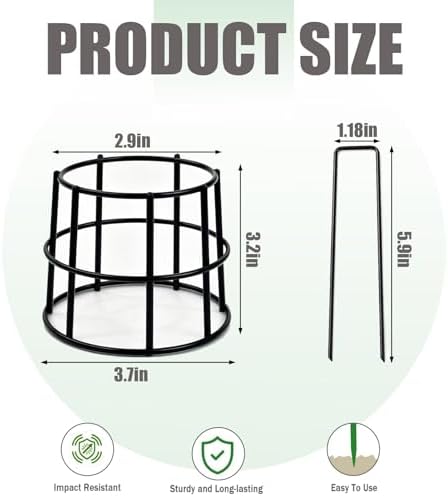10 Set Lawn Sprinkler Head Protector,Black Metal Lawn Sprinkler Guard - Image 2