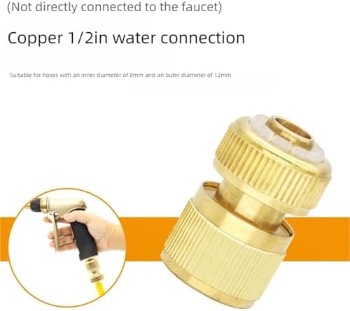 4PCS Brass Garden Hose Quick Coupler Pipe Connector with Stop Valve for Irrigation, Water Supply, Car Wash(Silver) - Image 2