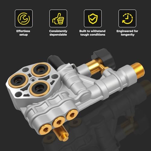 Pressure Washer Pump Manifold Compatible with Simpson Cleaning Manifold for 510020 and 520006 Axial Cam Pressure Washer Pumps Replace OE: 7108366 - Image 3
