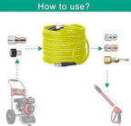 Selkie Pressure Washer Sewer Jetter Kit - 100Ft X1/4" Hydro Drain Jetter Cleaner Hose, Corner, Rotating and Button Nose Sewer Jetting Nozzle Waterproof Tape,Orifice 4.0 4.5,1/4 Inch NPT,5800 PSI - Image 5