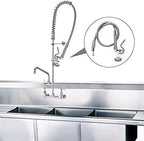 COOLWEST Pre-Rinse Spray Valve with Hose 44 Inch Stainless Commercial Hose with Sprayer Nozzle Head Replacement Kit for Commercial Kitchen Sink Faucet - Image 2