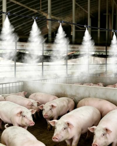 Cattle/Chicken/Pig/Duck Farms Cooling Spray Kit, Automatic Drip Irrigation Atomizing Sprinkler, Outdoor Garden Watering Misting System by Unknown