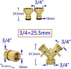 Plumbing Fittings Ball Valve Hose Connectors Brass Female 3/4" to 2-Way Tap 5/8" Nipple Water Splitter Male Y Garden Quick Connector Irrigation 1pcs (Color : Style(Style D) - Image 2