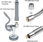COOLWEST Pre-Rinse Spray Valve with Hose 44 Inch Stainless Commercial Hose with Sprayer Nozzle Head Replacement Kit for Commercial Kitchen Sink Faucet - Image 3