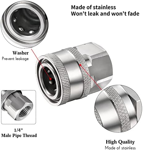 4Set Npt 1/4 Inch Pressure Washer Coupler, Internal Thread, External Thread - Image 6