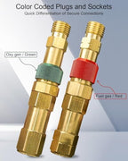 Regulator to Hose Quick Connect Fittings Set with Check Valves for Torch Welding, Brass Torch to Hose Set Replace QDB30 312-QDB30 - Image 3