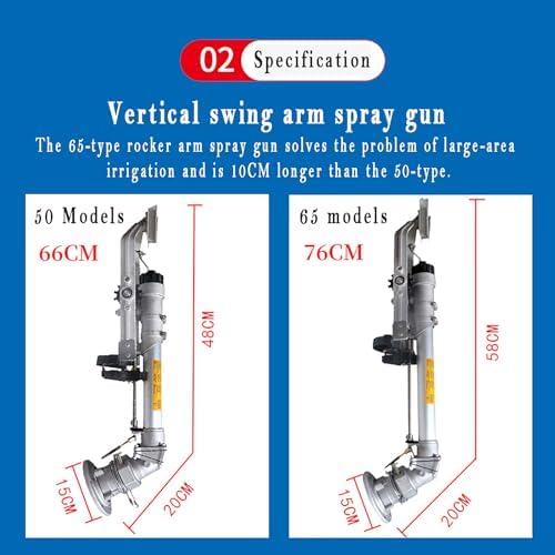 Irrigation Spray Gun, Vertical Rocker Arm Ground Irrigation Spray Gun, 360° Multi-directional Rotation, 22°-44° Adjustable Elevation Conversion, Solves Large-area Irrigation Problems - Image 4