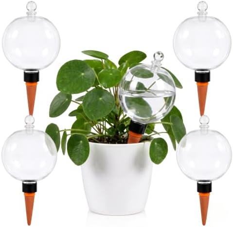 25 oz EX-Large Plant Watering Globes Slow Release Terracotta Automatic Plastic Watering Globes Top Fill Control Plants Watering Devices System Watering Planter Insert Spikes Stakes by Meyutqer