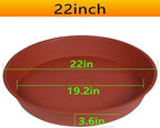 2 Pack of 22 inch Plant Saucer (19.1 inch Base), 3.6" Depth Tray, Large Deep Heavy Duty Saucers for Pots, Garden Bird Bath Bowl, Plant Trays for Indoors Outdoor (22", Terracotta) - Image 4