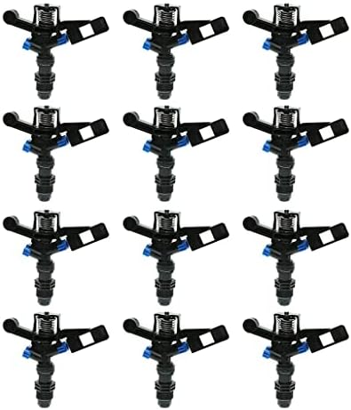 12Pcs 1/2 inch Heavy Duty Plastic Impact Head Sprinkler 25-360 Degree - DN15 Black | 25-360 Rotary Water Sprinkler Pack for Garden and Lawn Irrigation - Image 2