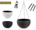 13.4 inch Self-Watering Hanging Planters, 13.4 Inch, Brown, 2 - Image 4
