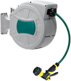 Retractable Garden Hose Reel Wall-Mounted 1/2 in x 82 ft, 180° Rotatable Auto-Rewind with 8-Pattern Spray Nozzle, Anti-Kink for Garden Watering, Car Washing, Pet Bathing by JoanKaren