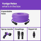 RELAX 100ft Expandable Purple Garden Hose – Lightweight No-Kink Design with Durable Aluminum Couplings, Spray Nozzle & Hose Mender for Home & Garden Watering - Image 3