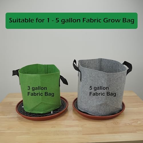 8 Pack 13 inch Self Watering Base for Fabric Grow Bag, Self-watering Plastic Elevated Plant Saucer Stand, Automatic Watering Tray for Non-woven Planter Flower Pot Growth Tent Greenhouse Indoor Outdoor - Image 4