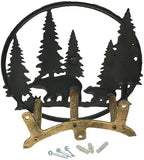 Zeckos Garden Hose Holder Black Bears in Forest 11 Inch Cast Iron - Image 6