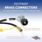 Flame King 90 Degree Low-Pressure Propane Gas Regulator Hose with Quick Connect for RVs, Grills, Heaters, Burners, 12 Feet - LPRH12 - Image 3