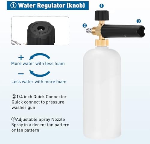 Pressure Washer Short Gun w/Foam Can 3/8" Thread x Quick Socket - Image 6