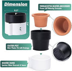 8 Inch Self-Watering Planter Pot with Terracotta Insert, Deep Water Reservoir, and Ceramic-Alike BPA-Free Plastic Planter Pot for Plant, Modern Planter for Houseplants, White/Black, 53-B-T-4 - Image 4