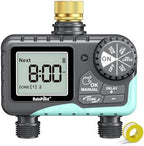 RAINPOINT Sprinkler Timer 2 Outlet, Water Timer for Garden Hose, Programmable Drip Irrigation for Yard Outdoor Watering, Rain Delay/Manual/Automatic by RainPoint