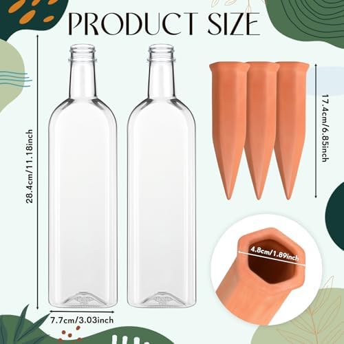Dandat 32 Pcs 34oz Plant Watering Devices Self Watering Spikes and Bottles - Image 2